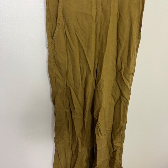 Marine Layer V-Neck Cap Short Sleeve Pocket Jumpsuit Mustard Women’s Size XS - Picture 4 of 13